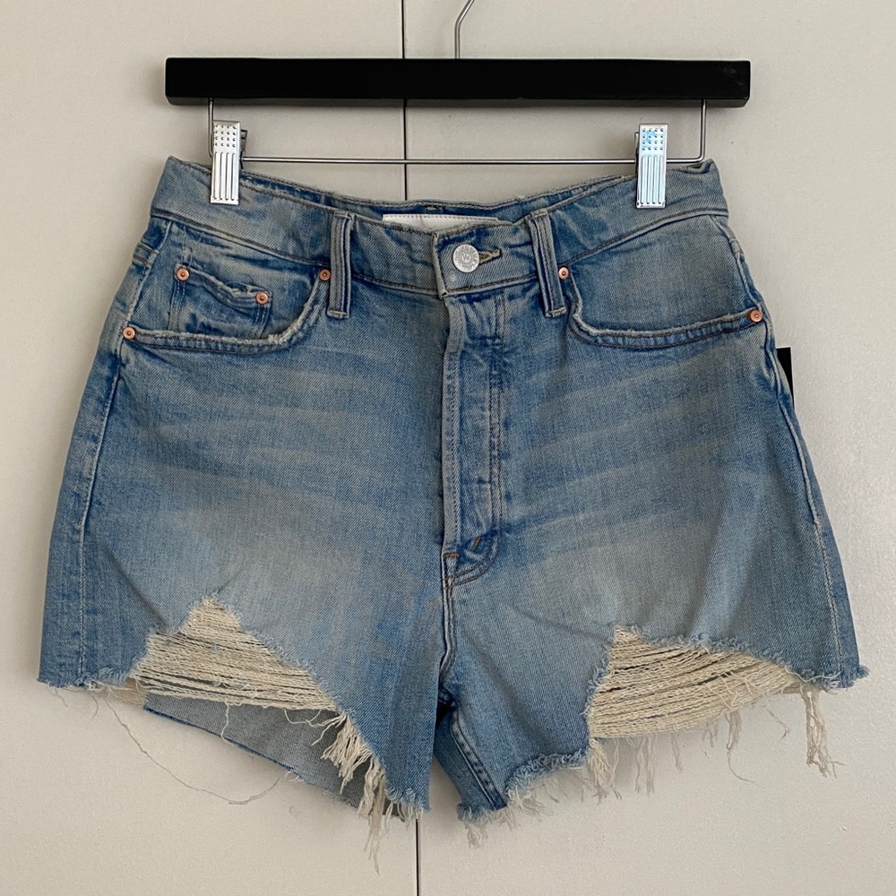 MOTHER Ultra High Waisted Tomcat Kick Fray Short